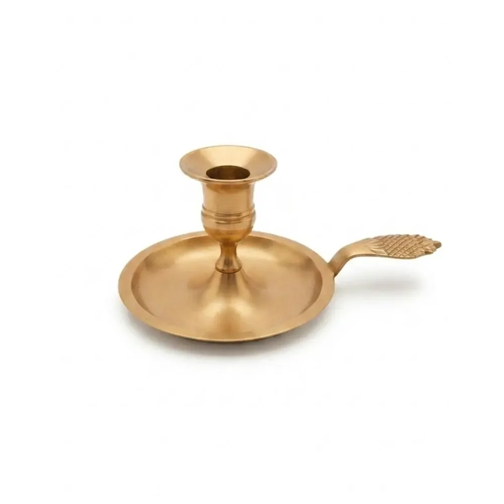 Brass Chamber Candlestick Holders Ornate Made In India